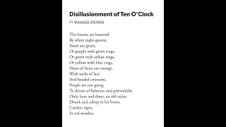 Disillusionment of Ten O'Clock by Wallace Stevens (Poem)