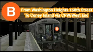 OpenBVE Throwback: (B) Train to Coney Island | West End Local | (R42 1985 - 1988 Graffiti Consist)