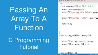 Passing an Array to a Function | C Programming Tutorial