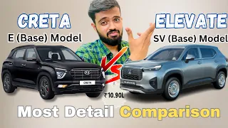 New Honda Elevate SV(base) Vs Hyundai Creta E(base)model Detail comparison