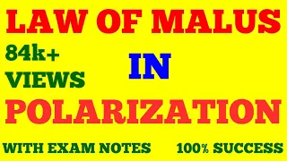 MALUS LAW || LAW OF MALUS || WAVE & OPTICS || WITH EXAM NOTES ||