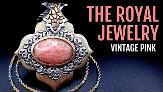 How to make a beautiful pendant Vintage Pink Royal Jewelry out of polymer clay! DIY jewelry project