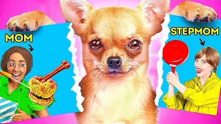 ADOPTING A PUPPY! 🐶 Mom vs Stepmom! Best Hacks for Pet Owners by Challenge accepted