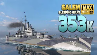 Cruiser Salem: +350k damage on map Sleeping Giant - World of Warships