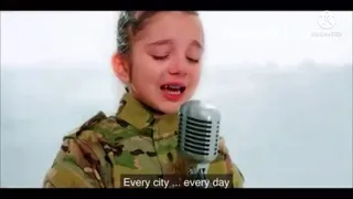 9 Year Old Ukrainian girl sing peaceful song 😢😢