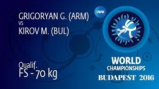 Qual. FS - 70 kg: M. KIROV (BUL) df. G. GRIGORYAN (ARM), 2-1