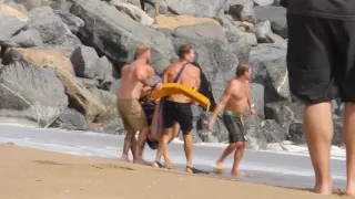 Lifeguards Rescue Couple on Jetski at Wedge 6-25-2016