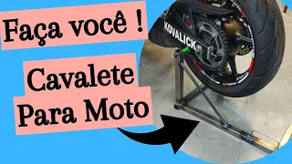 Cavalete para moto, simples e resistente por menos de 50 reais.