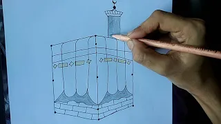 Kaaba Drawing Tutorial || How To Draw An Kaaba with 9 DOTS Easy || Art video