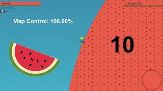 Paper.io 10 Map Control: 100.00% Watermelon