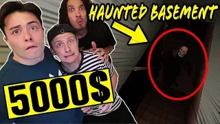 LAST PERSON TO LEAVE HAUNTED BASEMENT WINS 5000$ CASH! *SCARY*
