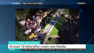 At least 19 killed after bus crash near Manila