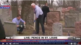 FNN: Vice President Pence Joins Jewish Prayer, Helps Clean Up VANDALIZED Jewish Cemetery in St Louis