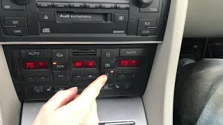 how to USE the climate controls in an A4 Audi