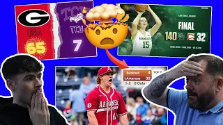 Craziest "Blowouts" in College Sports History! British Father and Son Reacts!