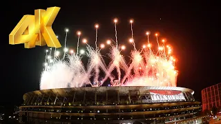 [4K:FIX-Angle]TOKYO2020 Olympic Games Closing ceremony fireworks →Paris2024