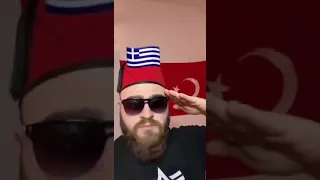 some turkish man getting angry over greek flag (not mine)