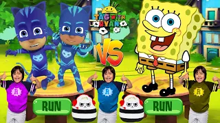 Tag with Ryan PJ Masks Catboy vs Spongebob: Sponge on the Run - All Characters Unlocked All Vehicles