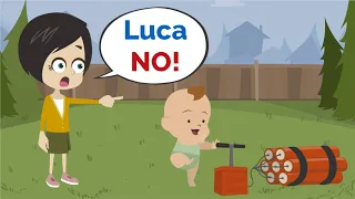 Lisa is Babysitting Luca! | Basic English conversation | Learn English | Like English