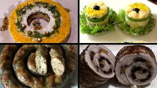 Мясные закуски и салаты, новогоднее меню/Meat appetizers and salads