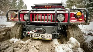 Hummer H1, Тахо на 42-х, Ram, Wrangler и Defender - зимний офроад!