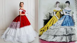 Переодевание в бальное платье 1865 года