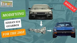 DATSUN Z. MODIFYING A S14/SILVIA/240SX GEARBOX TO FIT A 280Z. 240Z 260Z 280Z