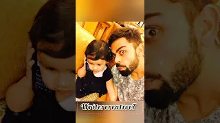 Dhoni & Virat Kohli with his daughter #kingkohli #msdhoni #zivadhoni #vamika