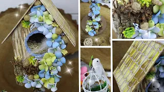 Decorative Birdhouse / Spring or Easter Decor