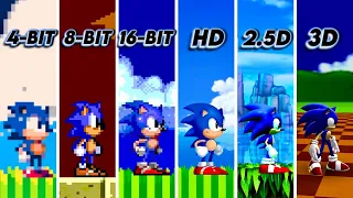 Sonic The Hedgehog 2 || 4-BIT vs 8-BIT vs 16-BIT vs 32-BIT vs HD vs 2.5D vs 3D