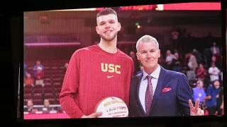 trojancandy.com:  Five 2020 USC Basketball Seniors were Honored on the Galen Center Big Screen