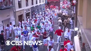 3 people gored at running of the bulls in Spain