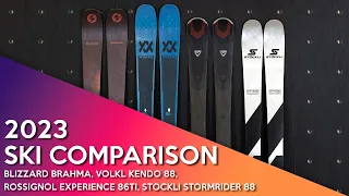 2023 Blizzard Brahma, Volkl Kendo, Rossignol Experience 86Ti, Stockli Stormrider 88