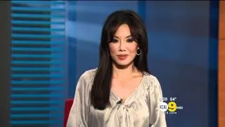 Sharon Tay 2011/09/16 8PM KCAL9 HD; Satin blouse, cold