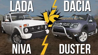 Lada Niva VS Dacia Duster! Внедорожник или кроссовер? (Сравнение машин в BeamNG)