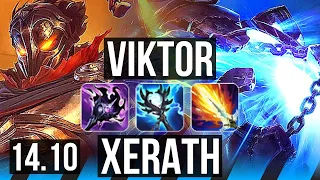 VIKTOR vs XERATH (MID) | 15/2/11, Legendary, 6 solo kills | KR Master | 14.10