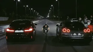 Nissan GTR 700 лс против BMW M5 800 лс