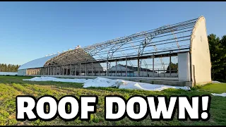 The sheep barn ROOF IS DOWN!! ...but this time it was planned. | Vlog 714