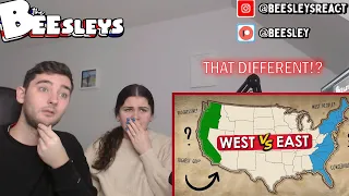 British Couple Reacts to How Do The East Coast & West Coast Compare? (USA)