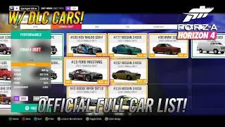 Forza Horizon 4 | Official Full Complete Car List + All DLC Cars w/ HP & Prices [Gameplay]