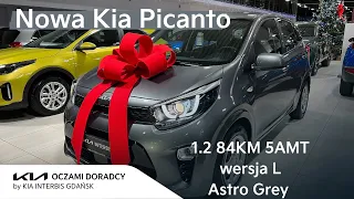 Nowa Kia Picanto [1.2 84KM 5AMT] wersja L w kolorze Astro Grey | 4K