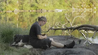 Bushcraft in Sweden: Birch bark sheath & the big Grasshopper