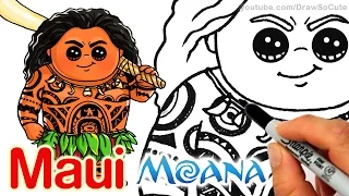 How to Draw Maui step by step Chibi - Disney Moana