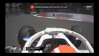 Crash F2 FP1 Ralph Boschung Baku 2022