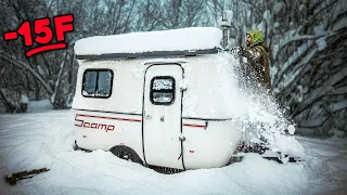 Snowstorm Winter Camping w/ WOOD STOVE🔥❄️ | BACK AT IT