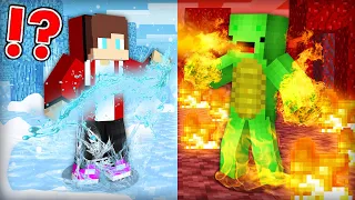 FIRE Mikey vs WATER JJ Survival Battle Challenge in Minecraft Challenge (Maizen Mizen Mazien)