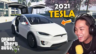 My New 2021 TESLA SELF DRIVING CAR sa GTA 5!! (ang bangis)