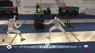 2021 228 Cadets T16 03 M F Individual Cairo EGY WCH YELLOW FAZEKAS  SVK  vs LEE  KOR