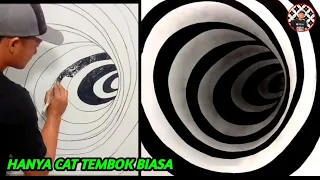 3D Wall Painting Tunnel - Optical illusion Wall Painting Tutorial