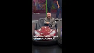 Mentally disabled man surprised with a bumper car ride